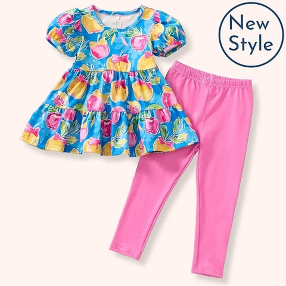 Kids Floral Matching Set - Blue and Pink